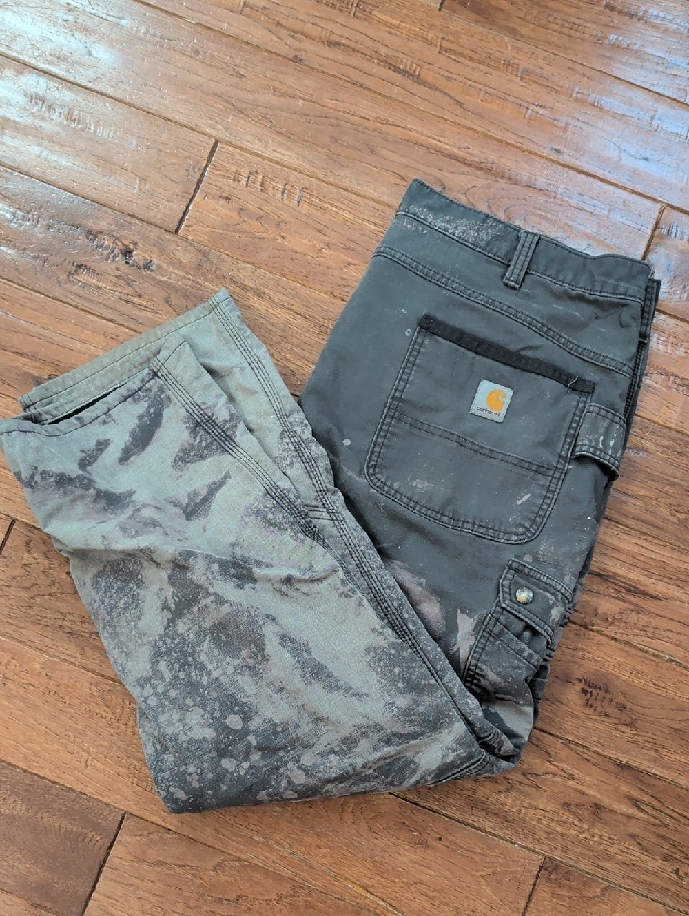 Carhartt DESTROYED DISTRESSED Men’s Work Pants — Gray with Washed Effect